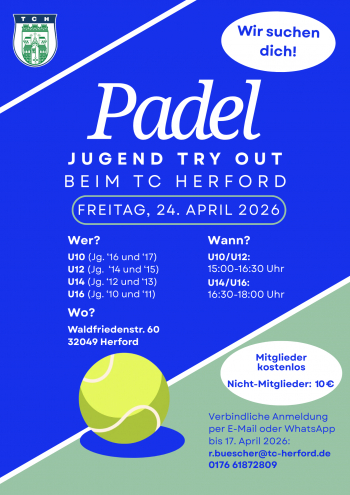 Padel Jugend Try Out beim TC Herford